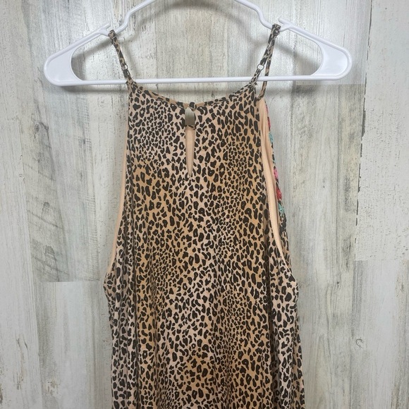 Savanna Jane Larissa Leopard Embroidered A-Line Shift Dress size L Boho - Picture 9 of 11